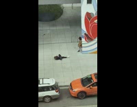 Girl lay tiles photograph guy hat jacket