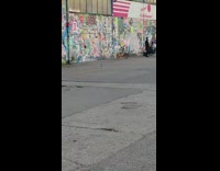 Person lays on ground to take photo