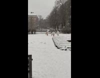 Three girls white dress barefoot dance snow
