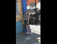 two girls flea market mural