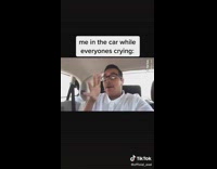 Guy backseat car white shirt dance 