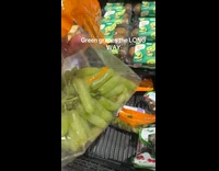 Long green grapes inside bag Long Way