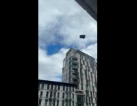 Plastic bag float in the air