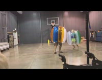 two people giant inflatable balloons