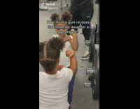 Kid Does Workout and Flexes in Gym