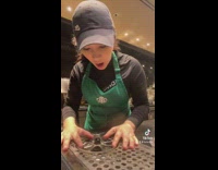 Collab Clips mpugc - Girl sprays herself in face with cup washer