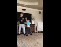 Kid keeps smacking guy on body then smacks him in face