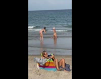Girl butt bikini kneel beach mouse cap part 2