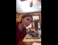 Girl crying in front of laptop wear a mask