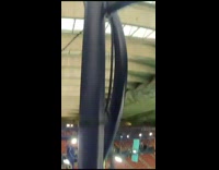 Girl climbing up ladder to 20 meter diving board dive