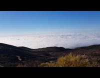 Timelapse video sundown above clouds from volcano