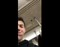 Music over train loudspeakers gold necklace guy