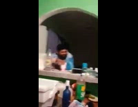 Guy disappears and reappears when lights turn off