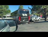 Bus stuck at steep road passage