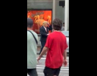 Donald Trump impersonator manage traffic on street