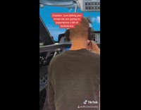 Guy airplane turbulence calm flight attendants basketball 