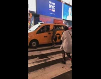 Man shiny costume dance New York streets Part 1