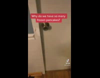 Freezer fridge full of pancakes 