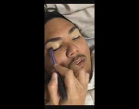 Collab Clips mpugc - Guy sleeping gets his face makeup down by girlfriend