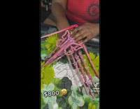 Woman shows $800 pink butterfly nails