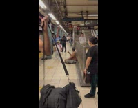 Guy sits down to chill with homeless man