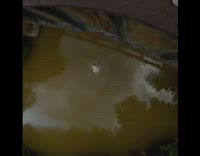 Fisheye guy backflips brown train track bridge 