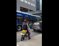 Man ride bike sing karaoke on street part 2