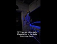 Submitter shows electronic skeleton from home depot