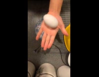 Filmer crack three eggs all double yolk