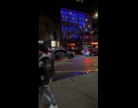 Collab winy - Car covered with Christmas lights street night