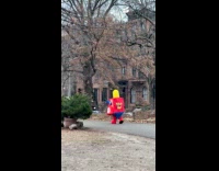 Dreidel mascot spotted walks around the park
