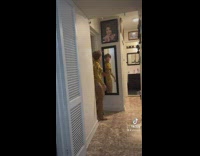 Fashionable Curvy Grandma Walks out of Room