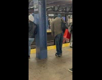 Man uses vacuum at station 