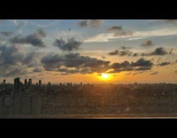 Time lapse sunset mumbai india clouds city