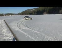 Driver drifts on ice 