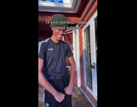 Guy is happy to start puberty hair 