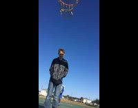 Guy jumps over friend fail basketball court
