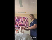 Girl practices nursing school on dobby elf