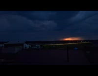 Lightning cloudy weather over small village