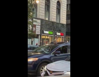 Baby Yoda seen peeking through sunroof