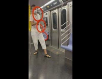 White shirt guy four orange rings subway 