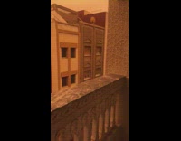 Orange sky view from the apartment balcony