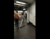 Man drags white cross dressed as jesus christ