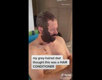 Dad thinks brown hair dye is conditioner 