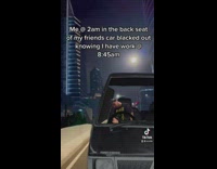 Guy lays in back of car sleeping