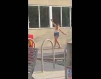 Woman drink in hand drunk walk tiktok