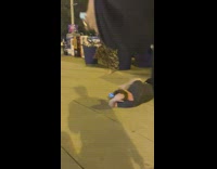 Woman in black dress poses in front of the flowers