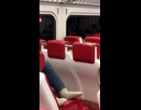 Man takes off shoes sleeps in train part 2