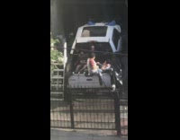 white pick up truck turned makeshift pool