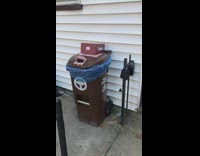 Box labeled as organs found on trash bin 